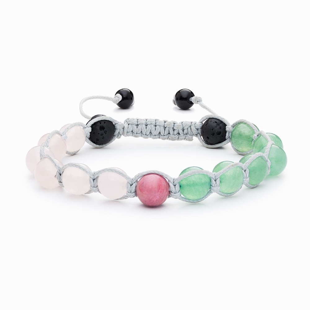 Adjustable Rose Quartz, Aventurine & Rhodonite @6~10.5” 8mm Fertility Bracelet